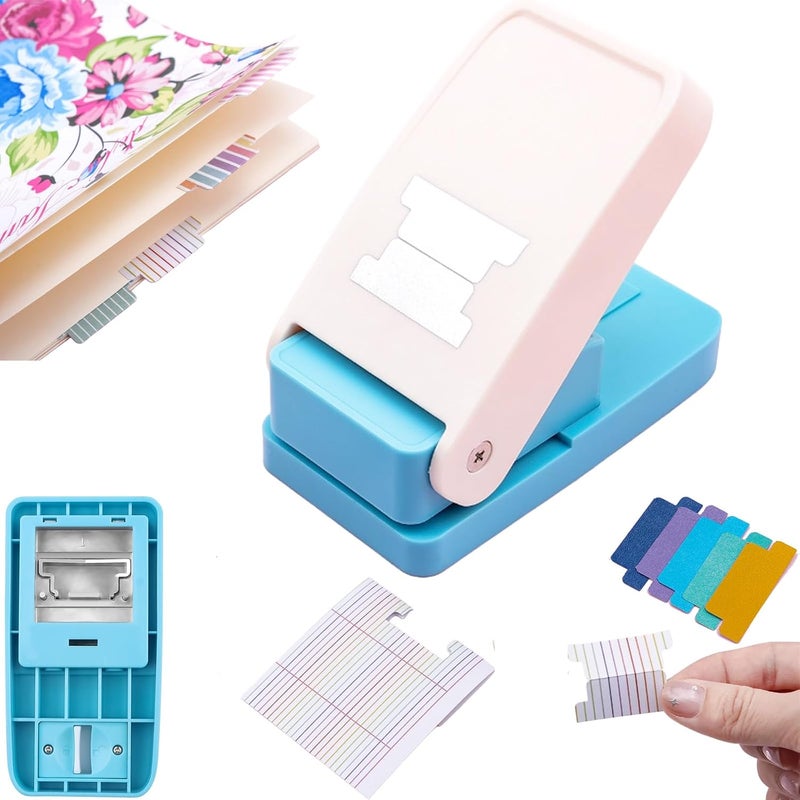 CYFUN DESIGN Tab Punch DIY Index Tabs Puncher Tag Punch Loose Leaf Separator Label Punch Craft Paper Punch for Scrapbooking, Journaling Tabs, Bible Tabs, Book Tabs, Notebooks, Planner Inserts, and More Projects - Image 1